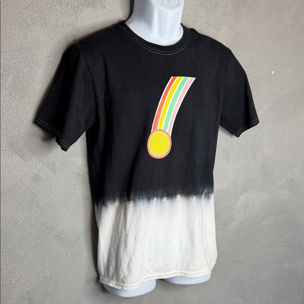 Gradient Tee with Rainbow Graphic